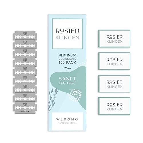 WLDOHO® Lames de Rasoir I Lot de 100 unités I Pack de 100 Lames de Rasoir de Recharge Cover