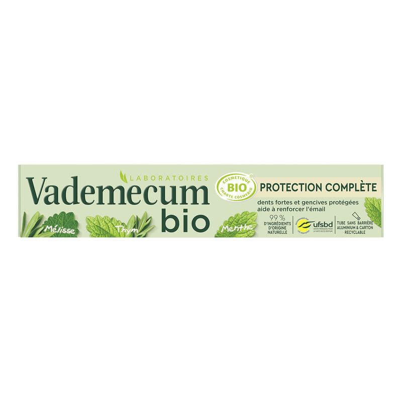 Dentifrice Vademecum bio pour un sourire éclatant après votre café du matin au bureau