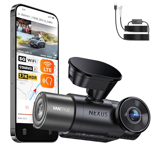 【Bundle: Vantrue N2X Dual Dash Cam + Vantrue Hardwire Kit】 2.7K Dash Cam Front and Inside, 5G WiFi Dual Dash Camera for Car with HDR IR Night Visi