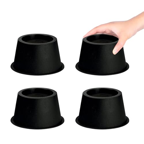 高さ5CM テーブル・こたつなど家具の高さ調節が簡単にできる 高さを上げる ベッド底上げ 4個セット 高さ調節脚 こたつ 継足し 継ぎ足 丸型 テーブル脚台 暖房器具 丸型 (耐荷重500kg) （ブラック）