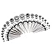 CABBE KALLO 36pcs Ear Stretching Kit Stainless Steel 14G-00G Tapers Gauges Set Plugs Tunnels Expanders - Rainbow, Goldtone, Black, Rose Goldtone, Blue, Silvertone - Body Piercing Jewelry for Women Men - Stainless Steel Ear Gauges Stretching Kit & Piercing Set, Silvertone