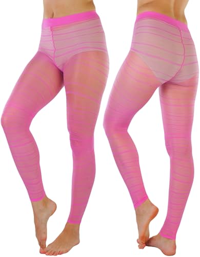 Image of ToBeInStyle Women's Sheer Horizontal Striped Pantyhose