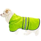 Dog Raincoat Waterproof Reflective Slicker - Lightweight Breathable Hooded Poncho Rain Coat Jacket w