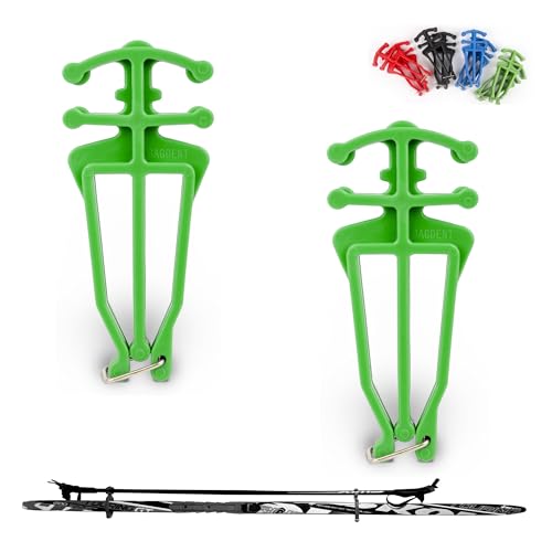 Bagdent Cross Country Skis and Poles Holder – 1 Pair, Universal Nordic Ski Pole Carrier (Green)