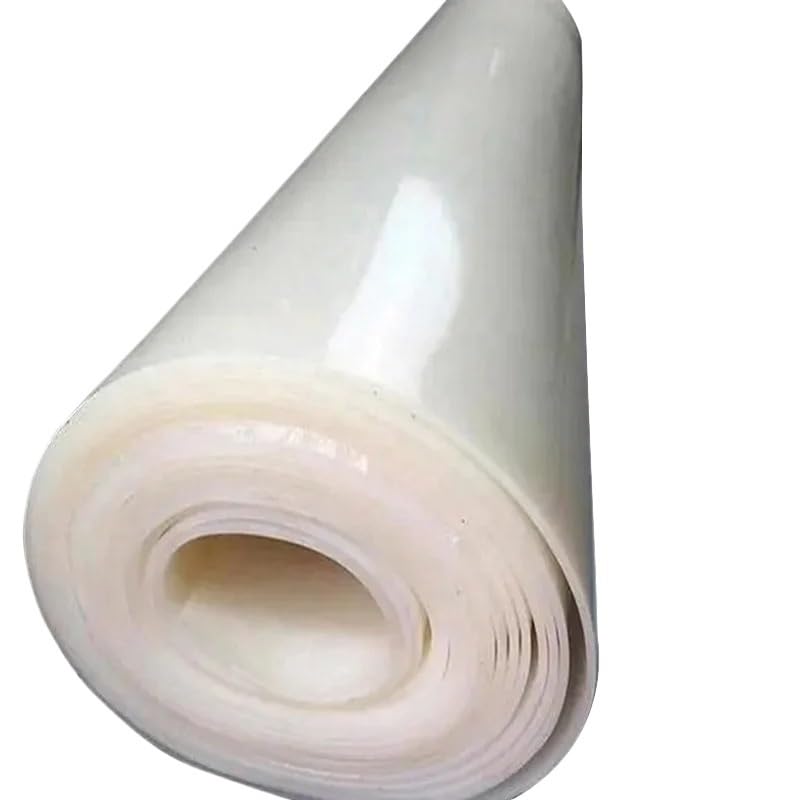 Rouleau de caoutchouc de silicone, 1 m de largeur, options d'épaisseur de 1 à 5 mm, feuille industrielle résistante à la chaleur(White)