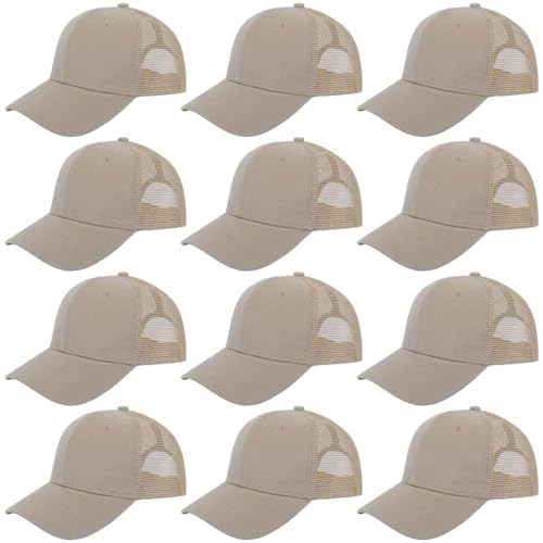 Image of ZH 12 Pack Mesh Trucker Hats, Bulk Baseball Caps for Men and Women, Trucker Cap Wholesale