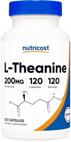 Nutricost L-Theanine 200mg, 120 Capsules, Dual Potency - Non-GMO,...