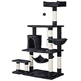 Yaheetech 62in Multi-Level Cat Tree Tower Condo with Scratching Posts, Removable Platform & Hammock, Cat Activity Center Play Furniture for Kittens, Cats & Pets