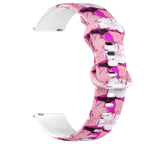 Compatible with Garmin Fenix 7/7 Pro, Fenix 6/6 Pro, Fenix 5/5 Plus, Epix (Gen2) / Epix Pro (Gen2), 22mm Sport Watch Band (Bright Hawaiian Multicolor) Silicone Soft Strap Bracelet