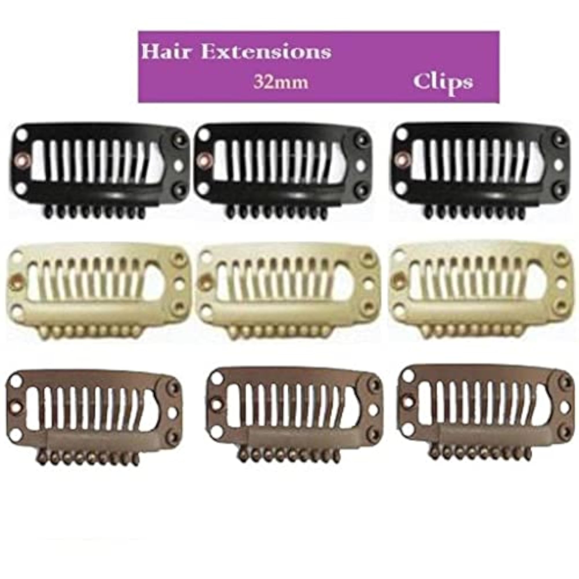 4x20Pcs Hair Extension Snap Clips Wig Grips, Black