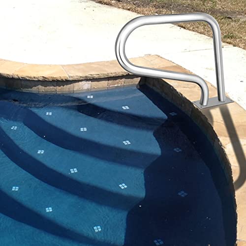 Lsoiup Swimming Pool Handrail with Blue Grip Cover, 304 Stainless Steel Pool Stair Hand Rail Railing 250lbs Load Capacity