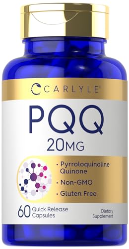 Carlyle PQQ Supplement 20 mg | 60 Capsules | Non-GMO and Gluten Free