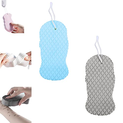 Magic Exfoliating Bath Sponge, Exfoliating Bath Sponge Remover Dead Skin, Super Soft Body Scrubber Bath Exfoliating Scrub Sponge Shower Brush, Skin Friendly and Reusable for Adults Children (2pcs-C)