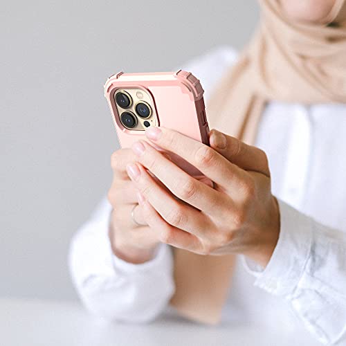 Idweel Iphone 14 Pro Max Case, Iphone 14 Pro Max With Screen Protector For Women, 3 In 1 Shockproof Slim Fit Hybrid Heavy Duty Hard Pc Cover Soft Silicone Bumper Full Body Case,Rose Gold #TOP7