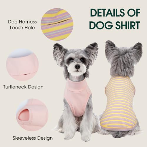 Kuoser 2 Pack Dog Sweater, Soft Dog Sweaters for Small Medium Large Dogs, Sleeveless Pet Fleece Vest,Puppy Pullover Sweatshirt for Boys & Girls, Turtleneck Dogs Winter Coat Clothes