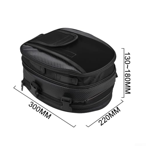 Sac de coffre arrière de moto en cuir PU imperméable et polyester - 4
