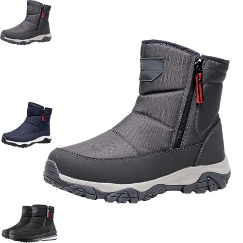 QWJUX 2026 New Men’S Waterproof Orthotic Winter Work Boots, Extreme Cold Protection, Non-Slip Durable Sole, All-Day (Grey, Men, Adult, Men, 7, Numeric, US Footwear Size System, Medium)