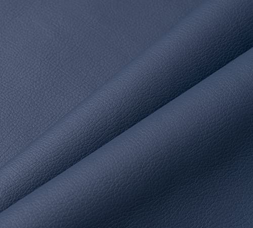 IPEA Tela de Polipiel para Tapizar 140 x 50 CM - Color Azul Oscuro - Made in Italy - Piel Sintética Suave para Muebles, Sofás, Sillas, Hogar, Accesorios, Manualidades - Medio Metro - Cuero Sintético