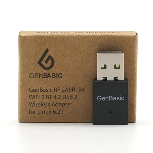 GenBasic WiFi 5 Bluetooth BT4 USB Mini Wireless Network Dongle Adapter for Linux 6.2+