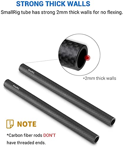 SMALLRIG 15mm Rod en Fibre de Carbone 20cm, Lot de 2-870 - imagen 4