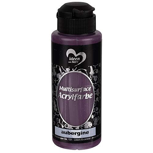 Peinture Acrylique Multisurface | universelle pour différentes surfaces | couleur à peindre de bois, verre, polyester, céramique, porcelaine, polystyrène, plastique, cuir | 120 ml (aubergine)
