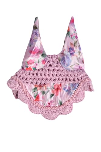 Bonnet anti-mouches HKM de qualité supérieure fleuri pour hobby horsing unique