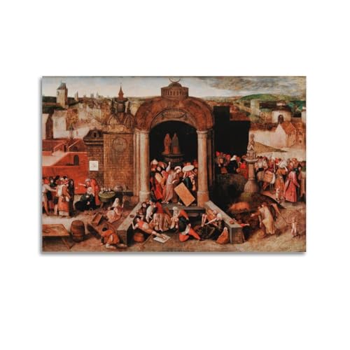Tableau Christ Driving The Money Changers Bruegel impression haute définition premium