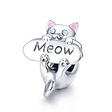 ♥Materiales y medidas: los colgantes para gatos están hechos de plata de ley 925. Libre de níquel, plomo, cadmio y hipoalergénico. Larga duración que mantiene su buena salud.