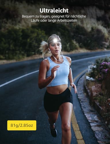 Foto von LE Stirnlampe LED Wiederaufladbar, USB Kopflampe mit Rotlicht& 5 Lichtmodi, IPX4 Wasserdichte Mini Stirnlampe für Kinder Erwachsene, Superhell Headlight für Angeln Laufen Camping [inkl. USB Kabel]