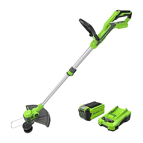 Greenworks 40V Akku Rasentrimmer & Kantenschneider mit Rad für...