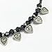 Handmade Black Bead Crystal Charm Anklet Bracelet Handmade Simple Summer Beach Waterproof Handmade Ankle Foot Chain Bracelets Handmade for Women Minimalist Jewelry Adjustable (Heart)