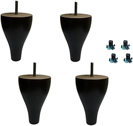 Inadam Products Solid Wooden Bun Feet (Set of 4) Dark Oak / Mahogany finish - Comes with 'T' Nuts for fitting. Furniture Legs, Furniture Feet, Sofa Feet, Bun Foot, Sofa Legs, Wooden Feet, Wooden Legs, Cabinet Feet