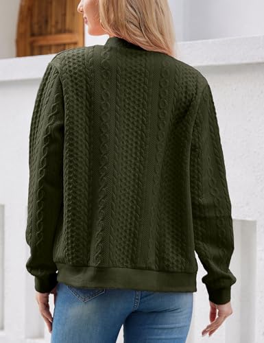Image of Larmliss Women's Zip Up Cardigan Sweater Hoodies Long Sleeve Jacket Crewneck Casual Outerwear Spring Fall Trendy Coat Outfits