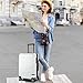 VANKEAN Carry On Luggage with Spinner Wheels & TSA Lock, Expandable Fashionable Hard Shell Suitcase airline approved，20 Inch Carry-On，White