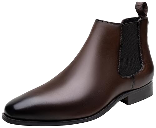 Image of Jousen Mens Chelsea Boots Leather Slip On Dress Boots