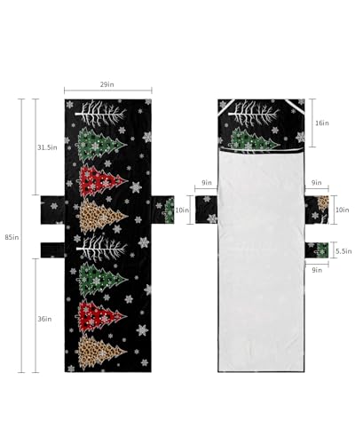 Black Christmas Tree Beach Lounge Chair Towel Cover, Soft Chaise Lounge Towel with Side Pockets Patio Pool Chairs Cover for Beach/Pool Sunbathing 29x85 Xmas Tree Winter Snowflake