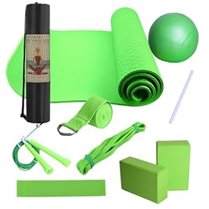 Yoga Kit – Yoga Mats & Complete Sets, Exercise Fitmess Starters Kit, Exercise Mat With Blocks, Fitness Equipment for Women And Men, Includes Latex Resistance Band, Stretching Band