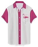 Hodaweisolp Men's Casual Short Sleeve Button Down Bowling Summer Loose Hawaiian Beach Shirts White F