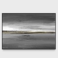 Framed Canvas Wall Art Abstract Seascape Canvas Prints Home Artwork Decoration for Living Room,Bedroom - 16x24 inches