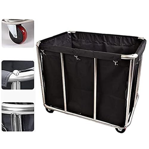 Carrito de limpieza de hotel, colector de ropa sucia móvil, carrito de servicio de lino blanco, rueda silenciosa, clasificador de lavandería para un servicio eficiente a la habitación
