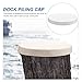 BESPORTBLE Wooden Pile Protective Cover - 10Pcs PVC Dock Piling Caps for 6.69 Inch Wood Pilings Weather-Resistant Easy Installation Perfect for Home Docks