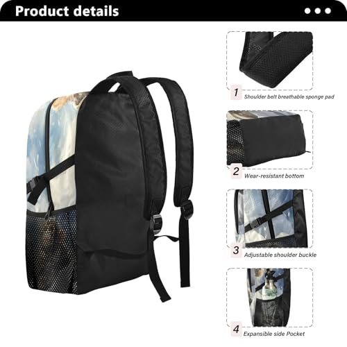 Sac à dos de randonnée pliable singe aquarelle hiver imperméable - 2