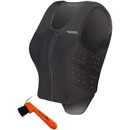 Komperdell Sicherheitsweste FRONTZIPP Slim FIT schwarz S + Hufkratzer Reiterladen24