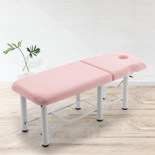 Professional Massage Table Bed Portable, Lash Bed, Backrest Adjustable, Removable Headrest, Foldable Salon Tattoo Bed,Bottom Shelf Storage, Memory Foam Layer Massage Tables (Pink New)