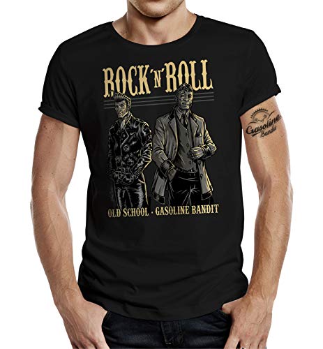 T-shirt rockabilly Oldschool Rockn Roll - Noir - 44 Cover