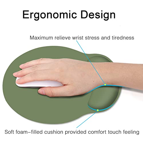 Green Mouse Pad Ergonomic Mouse Pad With Wrist Support Non-Slip Rubber Base Mousepad For Home Office Gaming Working Computers Laptop Easy Typing & Pain Relief #TOP4