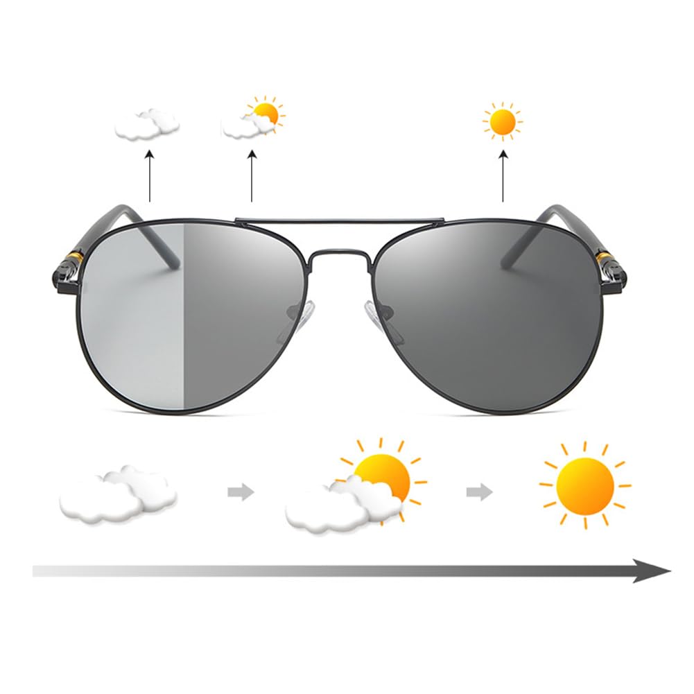 JIETIAN Gafas de Lectura fotocromáticas multifocales progresivas para Exteriores con Lentes asféricas de Resina de 1,56 para presbicia / UV400,01,+1.5