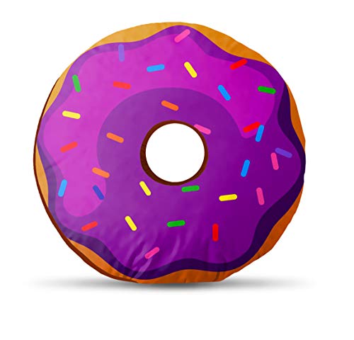 Image of Kesar Enterprises Donut /Doughnut Cushion /Pillow | Velvet Fabric|Birthday Gifts | Soft Toys | Suitable for Wheelchair, Car Seat, Home or Office for Kids Cushion | Size 14x14 inches