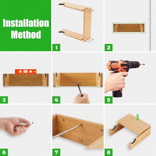 Soporte de pared para bicicleta y casco de madera 6