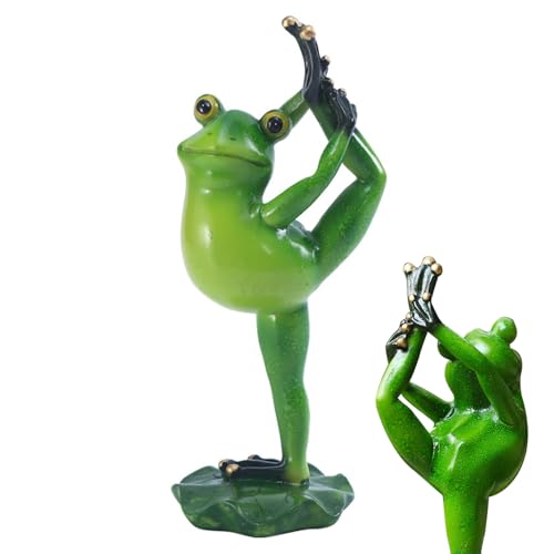Figure di rana Decorazione da giardino Yoga Rana Animali Outdoor Meditazione Rane Statua per Casa Prato Recinzione Sgabello Decorazione 18,3 x 8 cm per Interni di Casa Cucina